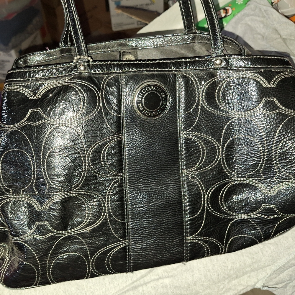 Coach Black Signature Shoulder Bag